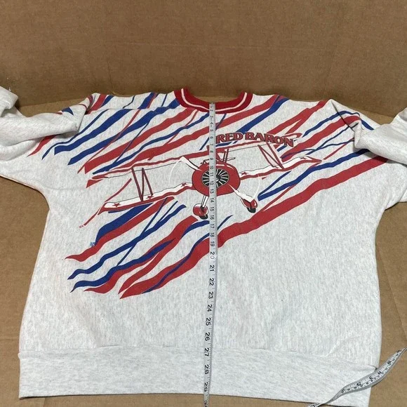 Vintage Red Baron Crewneck Sweatshirt 2XL, Benchmark, Manfred Von Richthofen